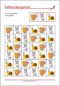 Find the pattern Worksheet - Visual Scanning Worksheets