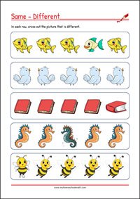 Find the difference - Visual Scanning Worksheets