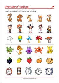 Belong Worksheet - Visual Attention exercise