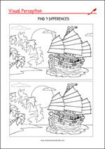 Visual Perception Worksheets - Find 7 differences