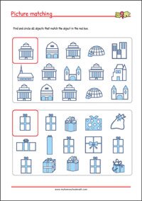 Match the Picture! Printable Focus And Attention Worksheet for Kids