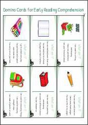 Free Domino-style reading Cards for Kids for Early Reading Comprehension
