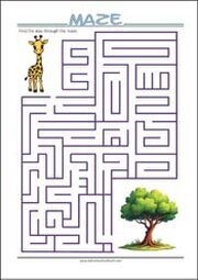 Find the acacia tree - Printable Maze for Kids Free printable Maze Worksheet for Kids (PDF)