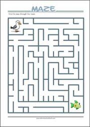 Find the way through the maze - Printable Maze for Kids Free printable Maze Worksheet for Kids (PDF)