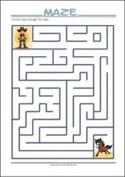 Find the horse - Printable Maze for Kids Free printable Maze Worksheet for Kids (PDF)