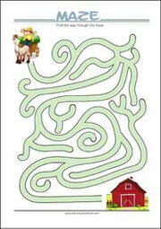 Find the farm - Printable Maze for Kids Free printable Maze Worksheet for Kids (PDF)