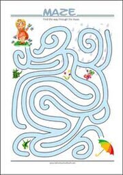 Find the umbrella - Printable Maze for Kids Free printable Maze Worksheet for Kids (PDF)