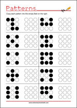 Copy the pattern - Visual perception skills Worksheet