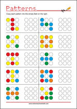 Copy the pattern - Visual perception skills Worksheet