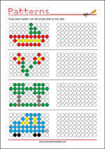 Copy the pattern - Visual perception skills Worksheet