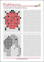 Copy the pattern - Visual perception skills Worksheet