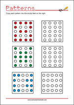 Copy the pattern - Visual perception skills Worksheet