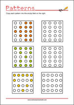 Copy the pattern - Visual perception skills Worksheet