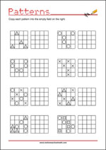 Copy the pattern - Visual perception skills Worksheet