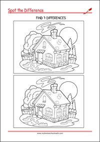 Find 7 Differences - Visual Scanning Worksheets