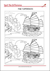 Find 7 Differences - Visual Scanning Worksheets