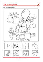Missing piece - Worksheets To Improve Focus And Visual Attention