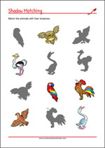 Shadow pictures - Worksheets To Improve Focus And Visual Attention