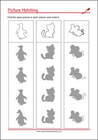 Picture Matching Worksheet - Attention & Focus Practice 