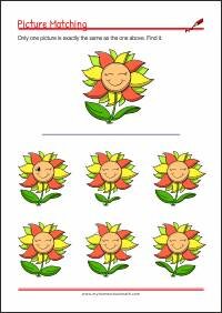 Picture Matching Worksheet - Attention & Focus Practice 