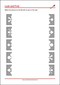 Picture Matching Visual Scanning Worksheet