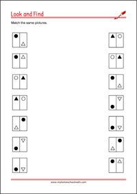 Picture Matching Visual Scanning Worksheet