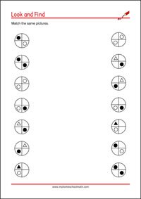 Picture Matching Visual Scanning Worksheet