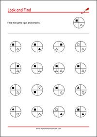 Picture Matching Visual Scanning Worksheet
