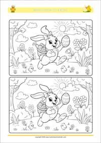Easter Spot the Difference - PDF Free Printable Find the Differences Worksheet for Children