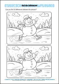 Find the Differences Worksheet for Children