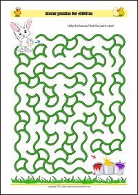 Easter Maze for Kids - PDF Free Printable Winter Maze Worksheet for Children