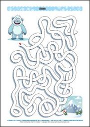 Winter Maze Worksheet for Children