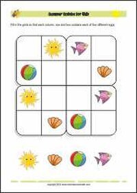 Free Printable Printable Picture-Sudoku Worksheet for kids