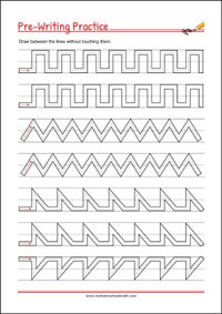 Tracing lines - Free Pre-Writing Worksheet for Kids!