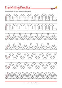 Tracing lines - Free Pre-Writing Worksheet for Kids!