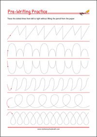 Tracing lines - Free Pre-Writing Worksheet for Kids!