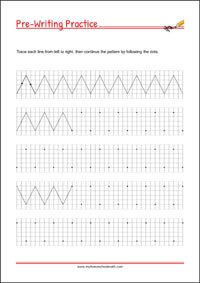 Shapes & Patterns Practice - Handwriting Practice Printable Worksheet for Kids