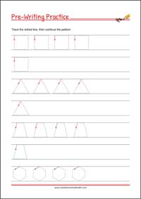 Shapes & Patterns Practice - Handwriting Practice Printable Worksheet for Kids