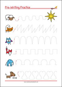 Tracing lines - Free Pre-Writing Worksheet for Kids!