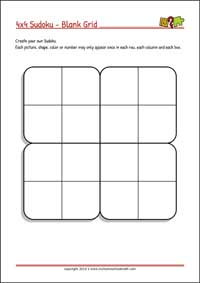 Create your own Sudoku Puzzle - Printable Blank Grid for Kids