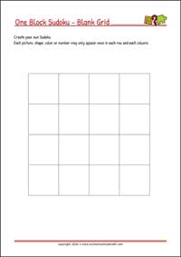 Create your own Sudoku Puzzle - Printable Blank Grid for Kids